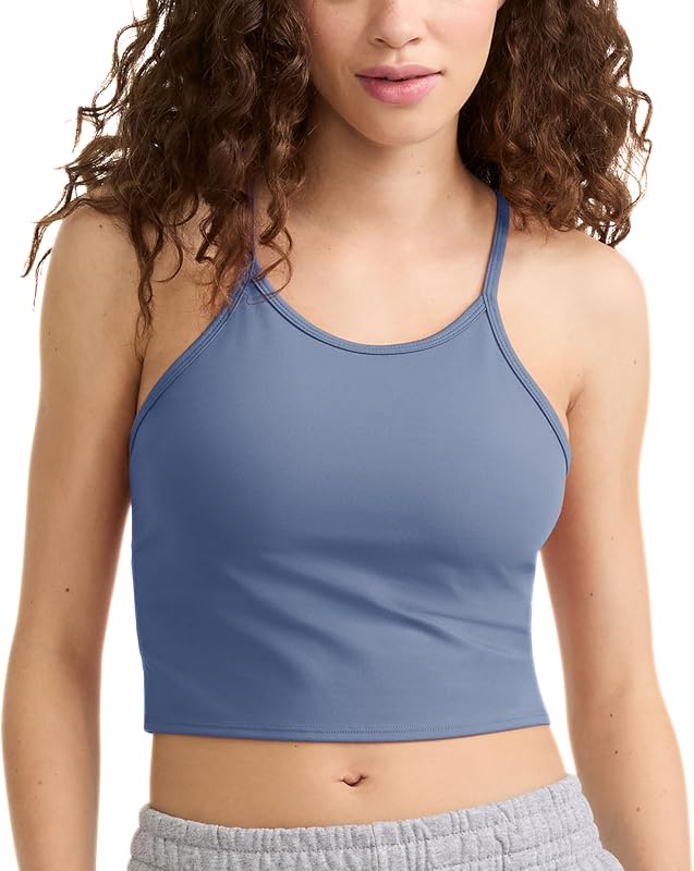Champion Women's Soft Touch Longline Cami, Shelf Bra, C Logo