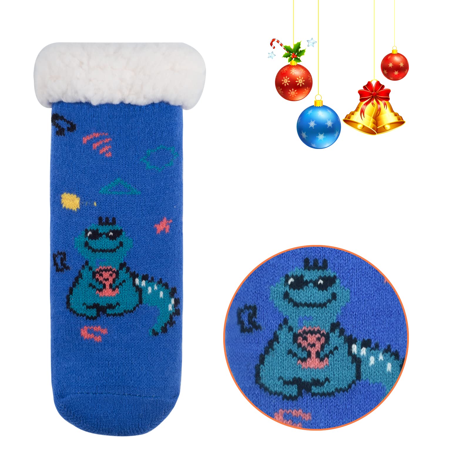 FENELY 3 pares de calcetines de invierno para niños de 2-4/4-6/6-8, térmicos, cálidos, antideslizantes, regalos para Navidad