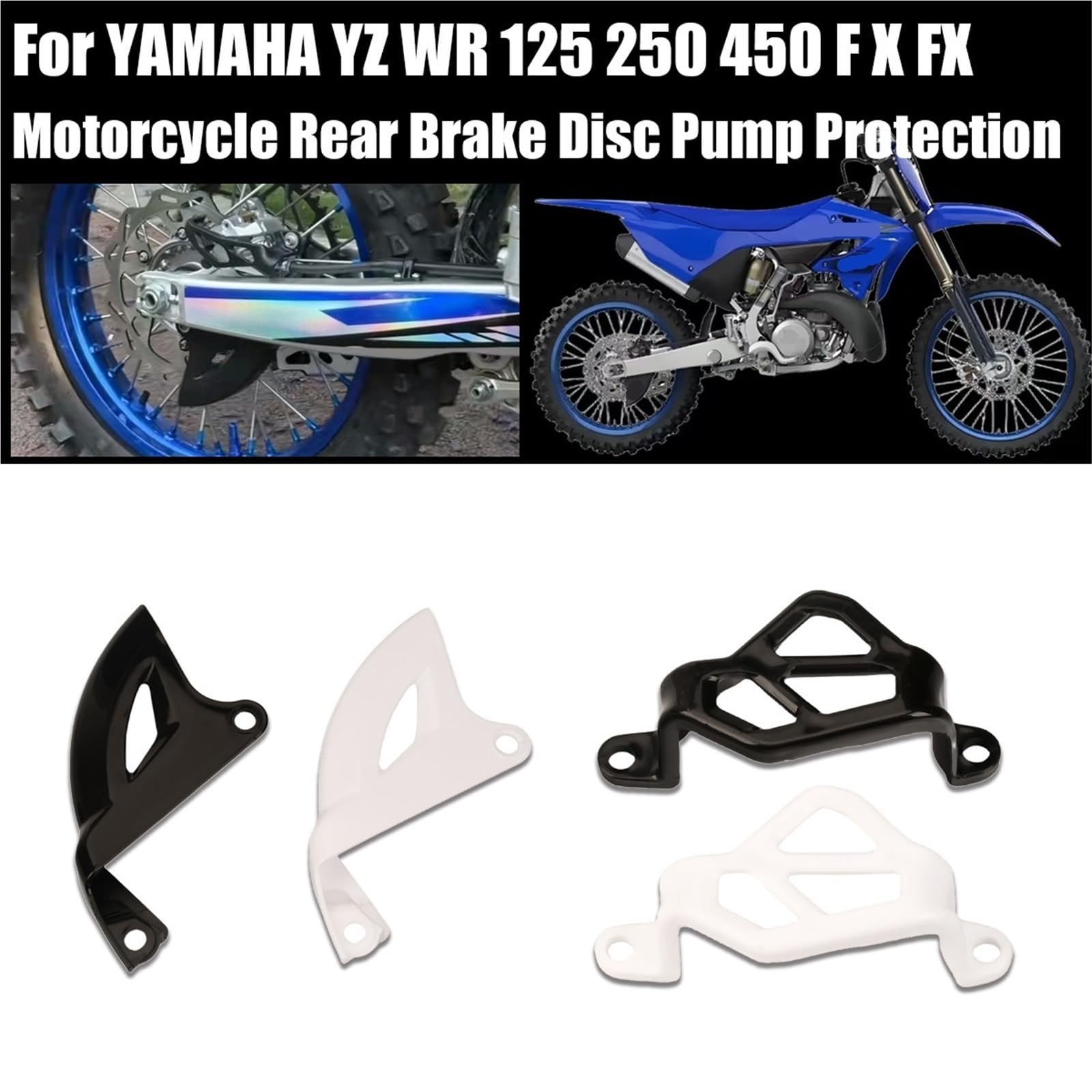 Protège-étrier Moto Convient pour Yamaha YZ YZF YZFX WRF WRFK 125 250 450 Protecteur de Disque de Frein arrière Accessoires de Moto(Style A Black)