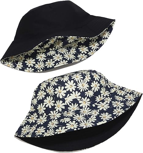 Miniatura 5 de Mashiaoyi Sombrero de pescador reversible de doble cara con estampado unisex
