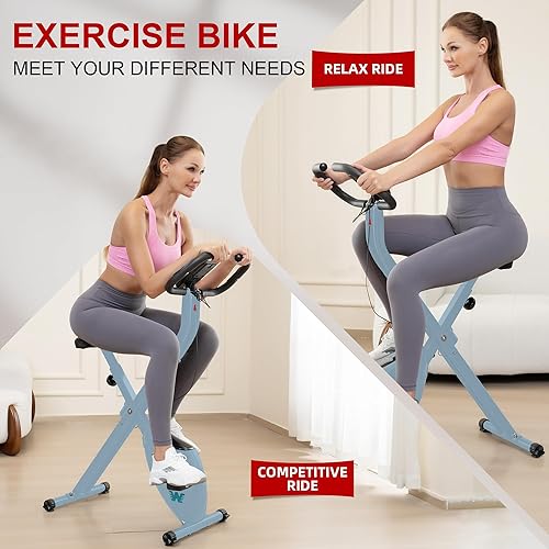 Miniatura 29 de BARWING Bicicleta estática estática para entrenamiento en casa, bicicleta de ciclismo plegable 5 en 1 para personas mayores, capacidad de 350