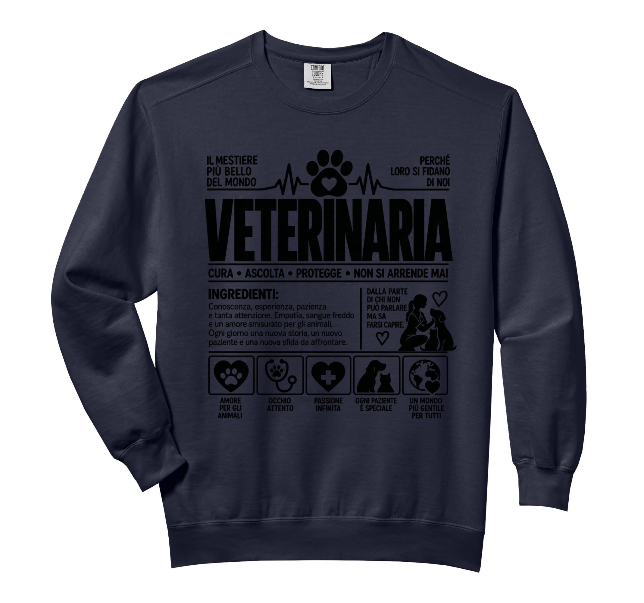 Veterinaria donna divertente veterinaria Animali Comfort Colors Adult Sweatshirt