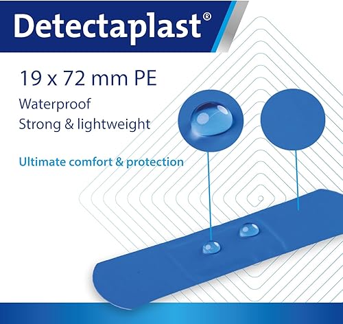 Miniatura 4 de Detectaplast Bandaids Waterproof Universal, Blue Wound Bandaids para manipulación de alimentos, vendas detectables para botiquines de primeros