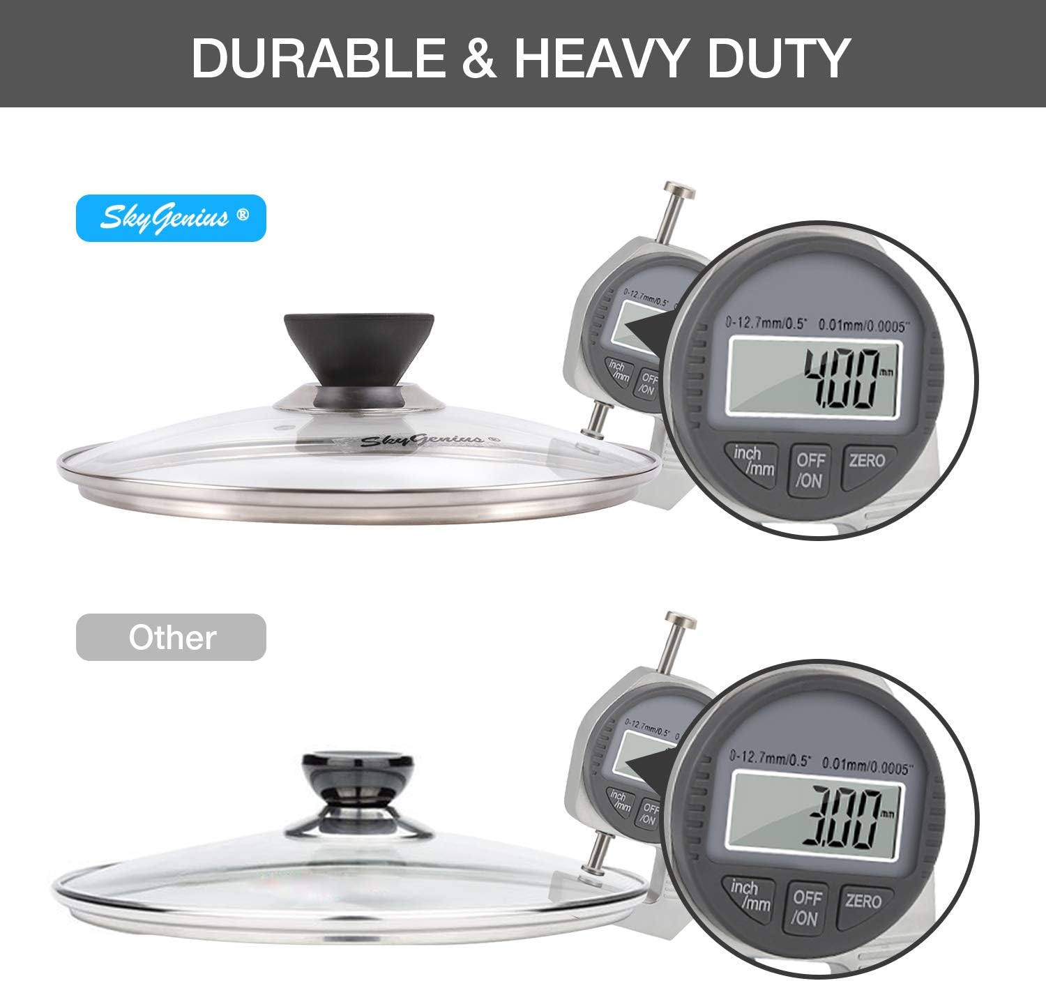 9 inch Tempered Glass Lid for Instant Pot - 6 Quart, W/Silicone Sealing Ring Mitts