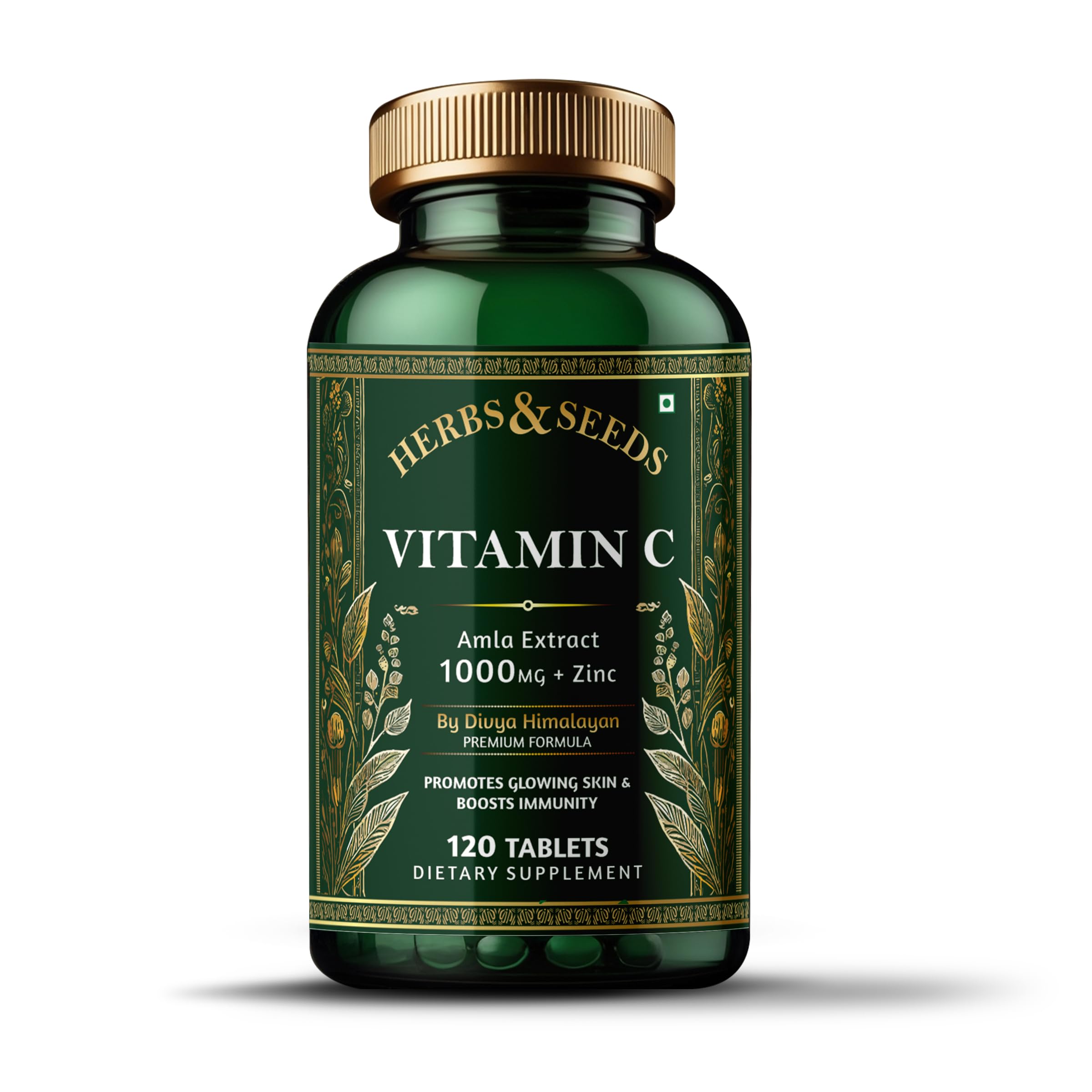 Simply Herbal Vitamin C + Zinc 1000mg + 20mg - 60 Tablets - Supports Immune Health and Antioxidant Protection