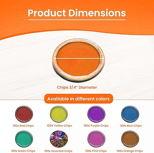 Miniatura 8 de MR CHIPS Varita magnética fabricada en Estados Unidos más 100 fichas magnéticas de bingo en naranja