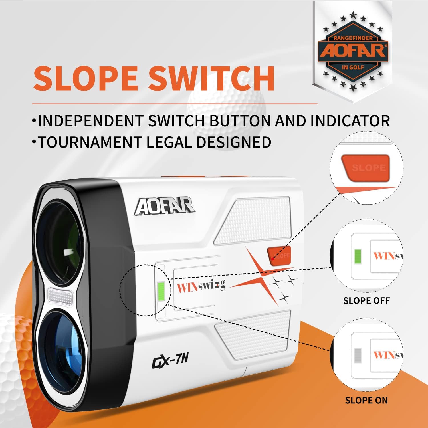 AOFAR GX-7N Golf Rangefinder with Continuous Scan, Slope and Angle Switch Button with Indicator, Flag-Lock with Pulse and Scan for Closer Target, 800 Yards, High-Precision, Waterproof for Tournament