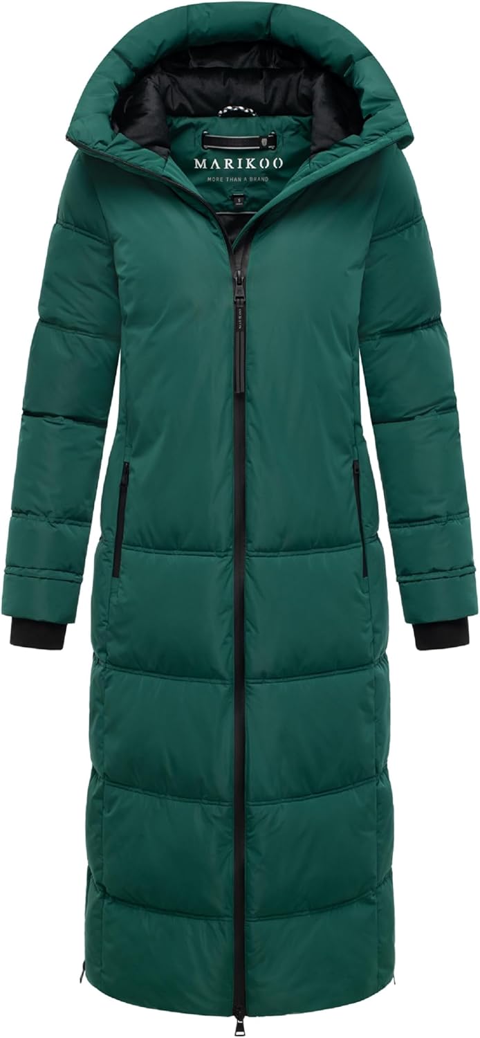 Marikoo Women's Long Quilted Winter Coat - Puffy Parka with Hood - Water-Repellent - Mid-Calf Length - Honiaa XVI S-6XL - Image 9
