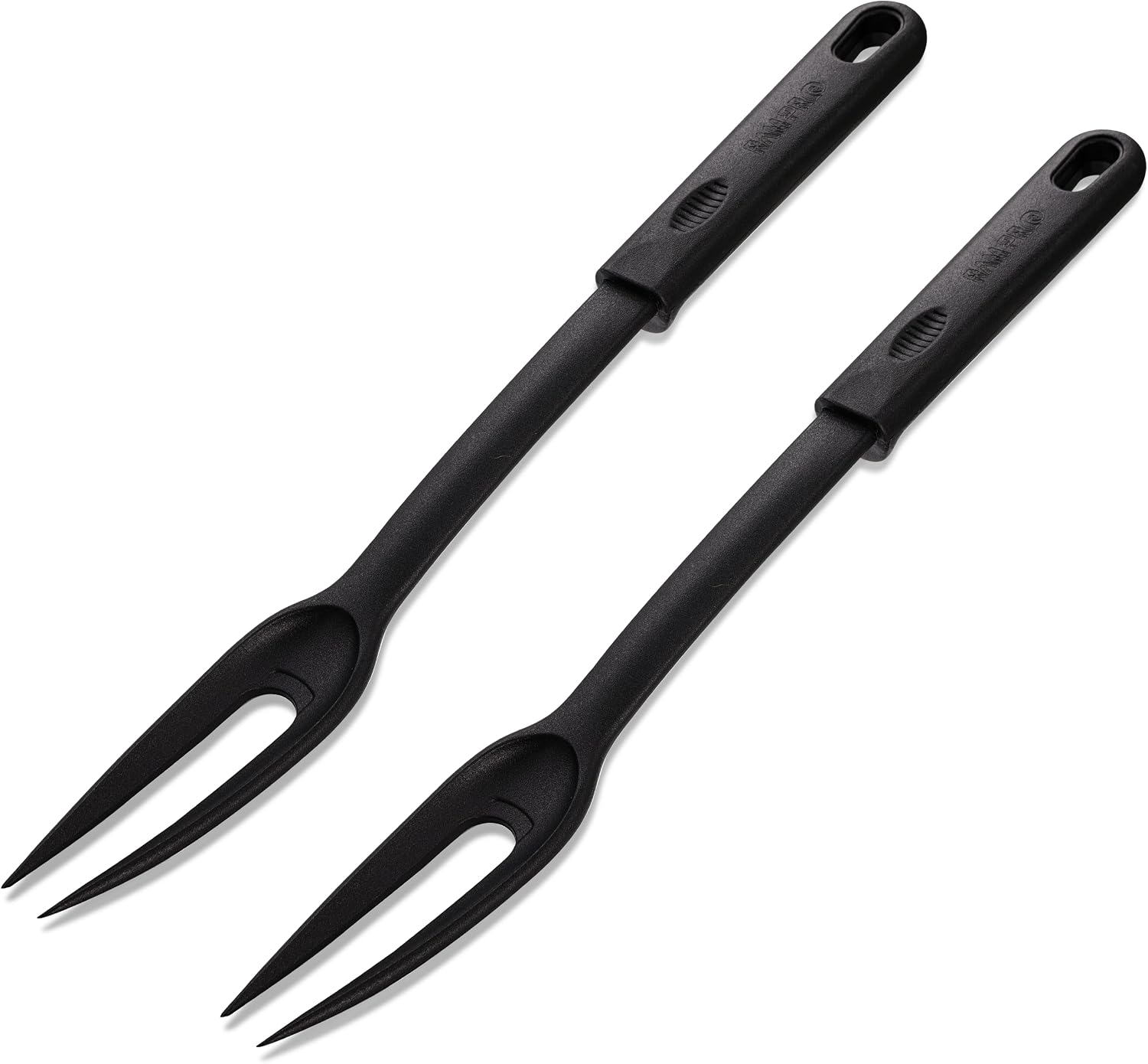 Nylon Fork Made of Heat Resistant Nylon with Plastic Handle with Hole Ideal for use with Non-Stick Pots and Pans (Pack Of 2) - By Ram Pro