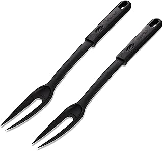 Nylon Fork Made of Heat Resistant Nylon with Plastic Handle with Hole Ideal for use with Non-Stick Pots and Pans (Pack Of 2) - By Ram Pro