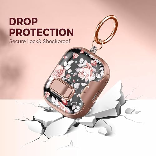 Miniatura 5 de for AirPods Pro 3 Case 2025 3rd Generation with Cleaner Kit,Black Rose Protective Cover with LockStand Compatible with Apple New Air Podspro3,Cute