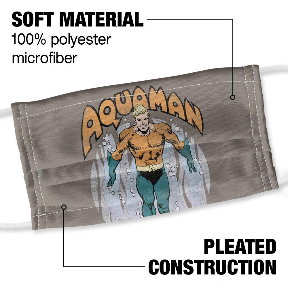 Popfunk Aquaman From the Depths 1-Ply Reusable Face Mask Covering with Adjustable Nose Wire, Unisex