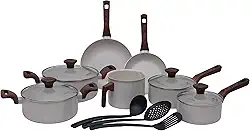 Mimo Style, Jogo de Panelas Cerâmica 10 Peças Indução Pratic Cook Marmol