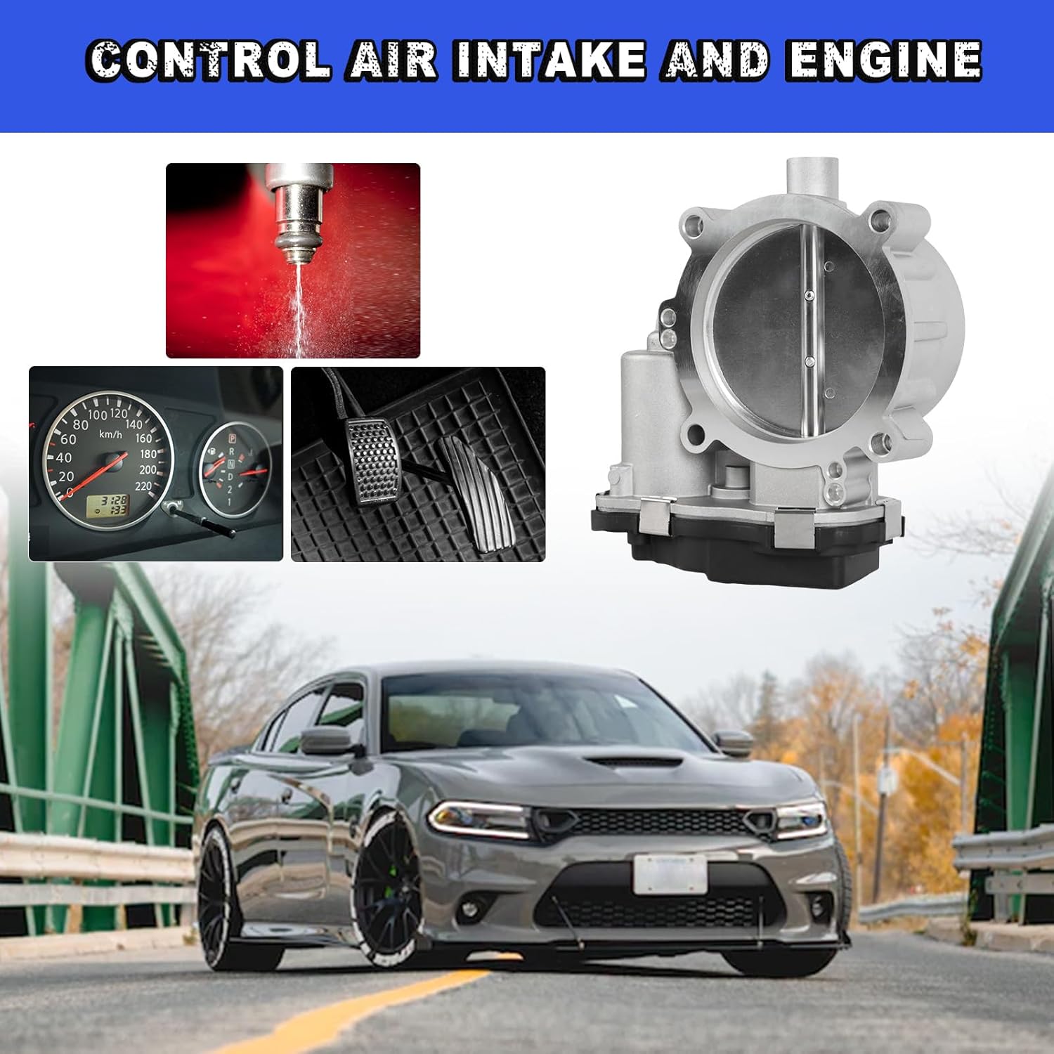 Electronic Throttle Body 53034251AC for 2013-2017 300 1500 2500 3500 Challenger Charger Durango Grand Cherokee 2014-2017 3500 4500 5500 5.7L 6.4L Replaces 53034251AD 53034251AB TB1181