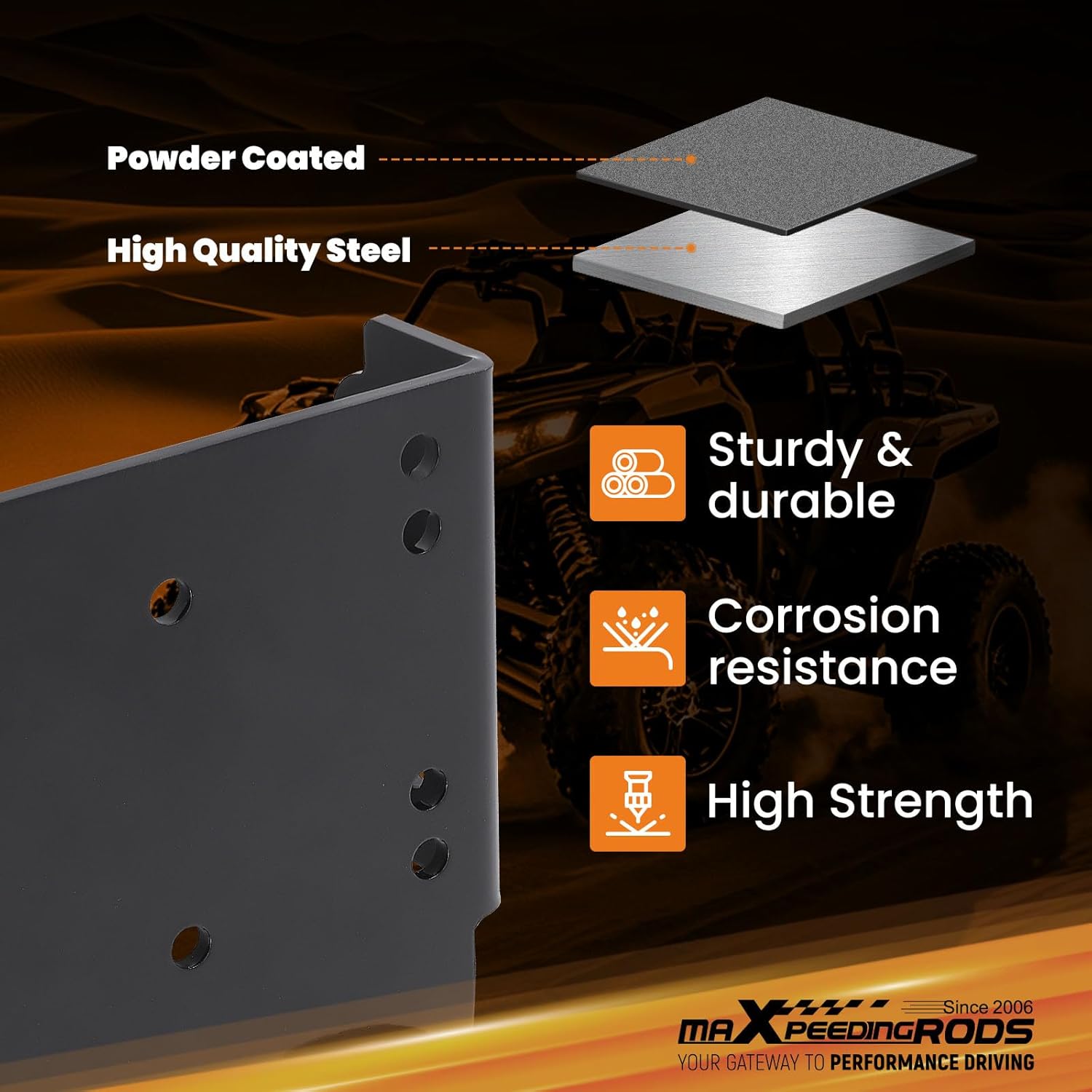 maXpeedingrods Winch Mount Kit for Suzuki King Quad 450/700 / 750 All 2008-, Winch Mount Bracket for 500 AXI 2009 & 2011-2024