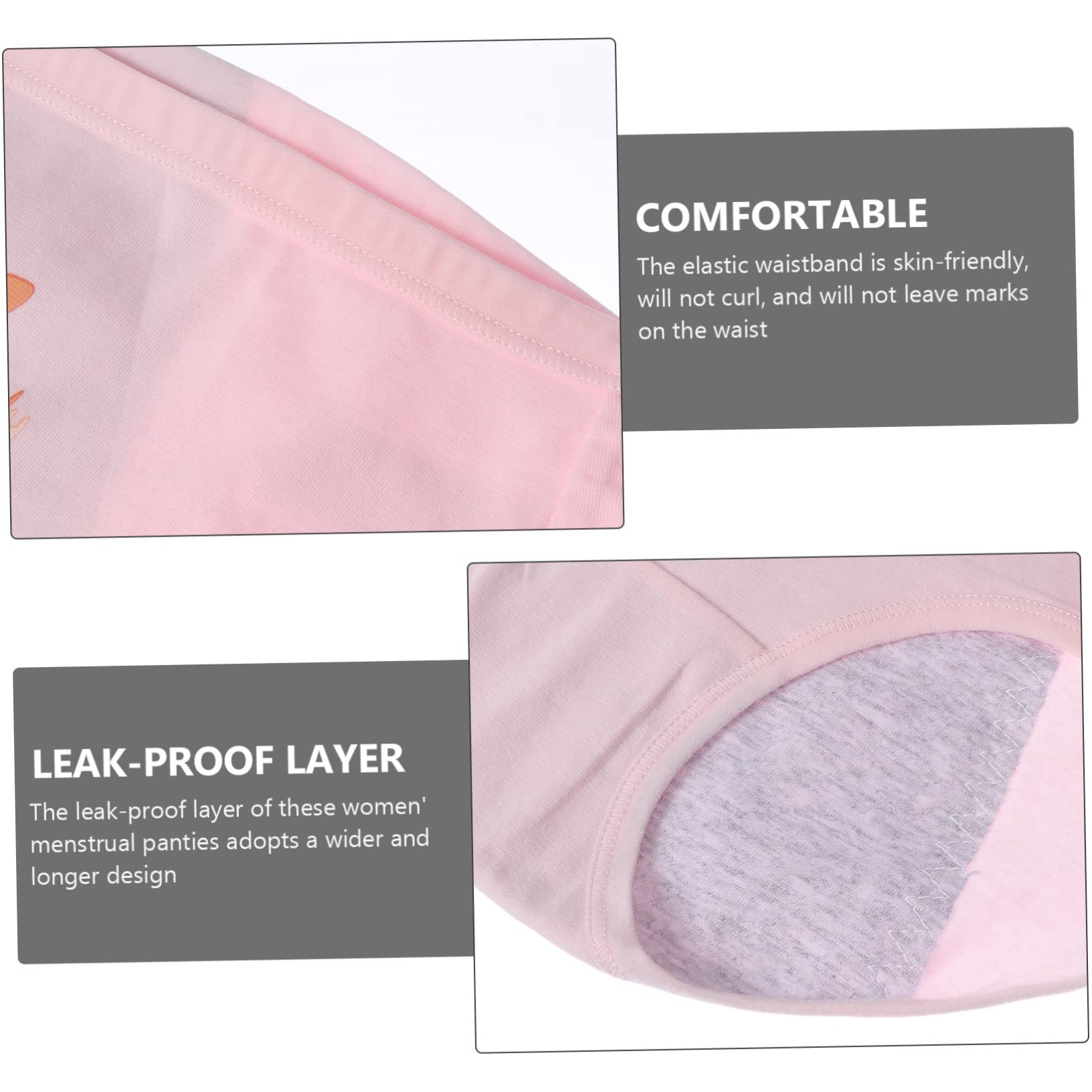 Bragas Menstruales de Algodón para Mujer, 6 Piezas M