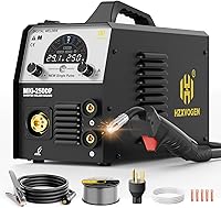 Vista 13 de H HZXVOGEN 145A Soldador MIG, Soldador de núcleo de flujo 110V/220V con sinergia, soldador portátil sin gas de doble voltaje IGBT Inverter 145A