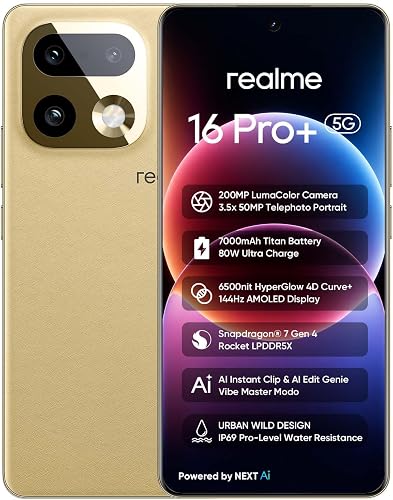 realme 16 Pro+ 5G Smartphone 8Go + 256Go, Appareil Photo …
