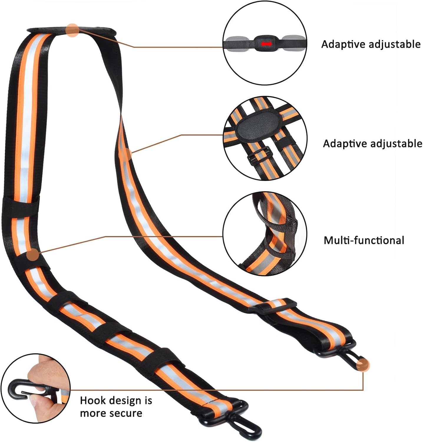 HYS Nylon Radio Holster Set with Heavy Duty Reflective Shoulder Strap, Anti-Sway, for Uniden bcd436hp Motorola GP88 MT500 MTS2000 XTS2500 CP200D APX Series MOLLE Radio Pouch for Security, EMT, Police