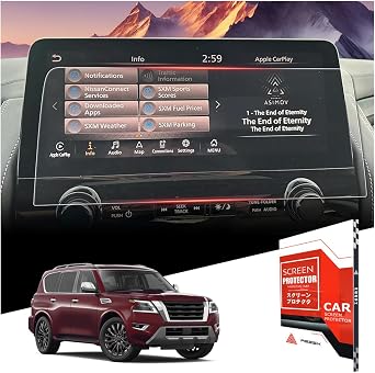 For Glossy Tempered Glass 2021 2022 2023 2024 N issan Armada & 2022 2023 2024 Infinity QX80 12.3 Inch Touchscreen Screen Protector - Armada & Infinity QX80 Accessories