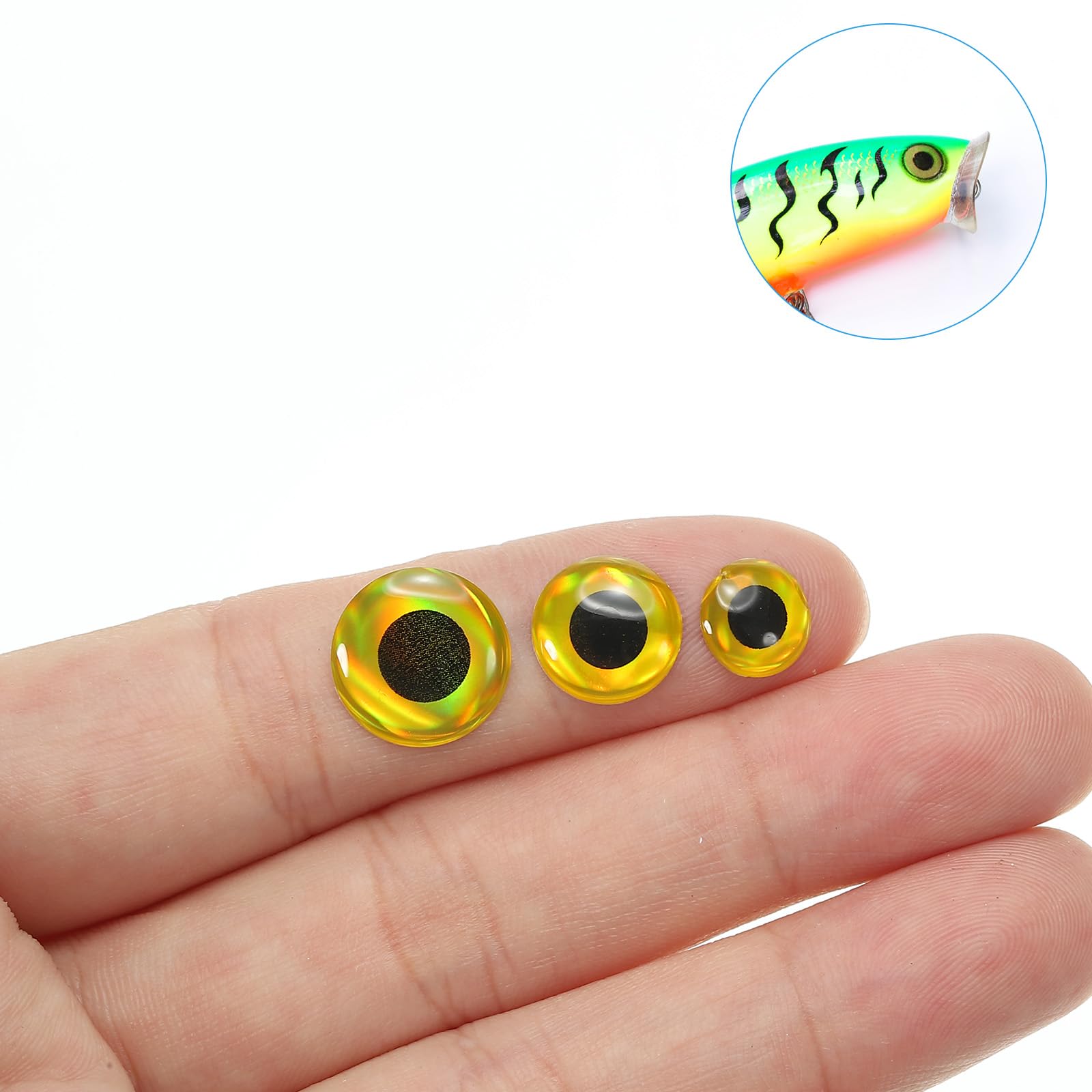 PATIKIL 300Pcs 12mm Fishing Lure Eyes Fly Tying Crafts for Fishing Baits DIY 3 Colors, Multicolored - Image 3