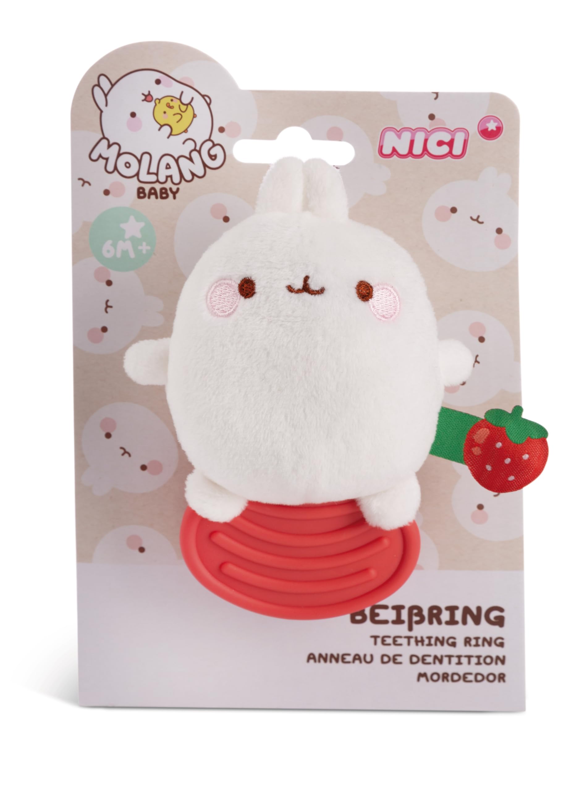 NICI Anello Sonaglio MOLANG 11 Cm - Peluche Per Neonati Con Perline Colorate - Regalo Nascita, Battesimo, Primo Compleanno - 4