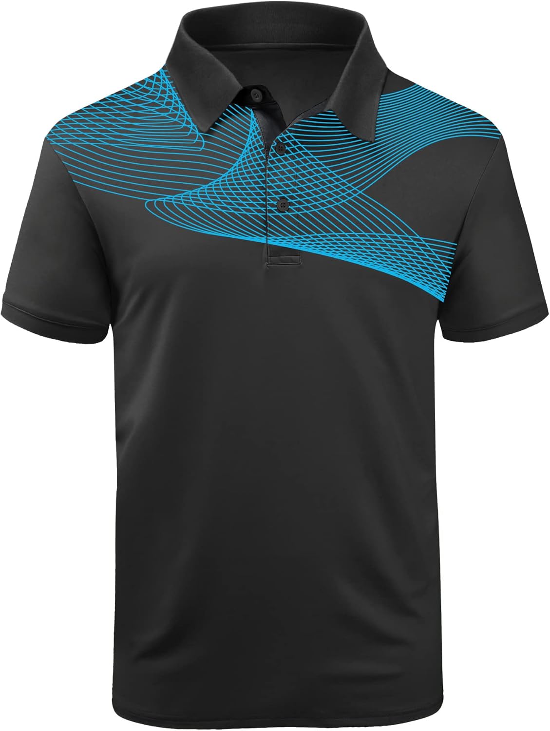 SWISSWELL Polo Shirts for Men Moisture Wicking Tennis Shirts Mesh Sports T-Shirts Dark Grey Blue 2XL