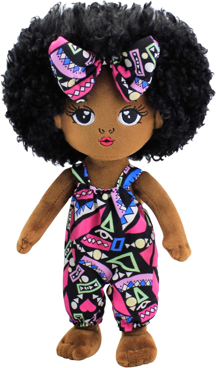 Black Baby Dolls African American Doll Black Dolls 12'', Baby Dolls for Girls,Soft for Girls Stuffed Plush Doll for Girl (Small B-Pink)