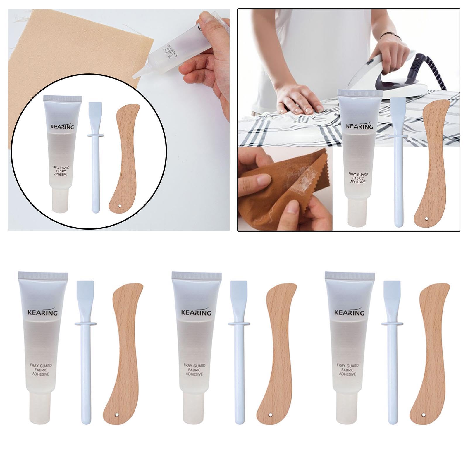 MERISHOPP®Fray Guard Fabric Glue Sewing Supplies for Dry Cleaning Washing Frayed Cloth|Crafts | Multi-Purpose Craft Supplies | Adhesives & Tape |1 Set of Fabric Glue 3