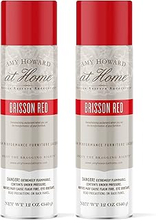AMY HOWARD AT HOME - 2 Pack Nitrocellulose Lacquer Spray Paint - Antique and Furniture Restoration - Great for Wood, Glass, and Metal - Brisson Red High Gloss Finish (12 oz)