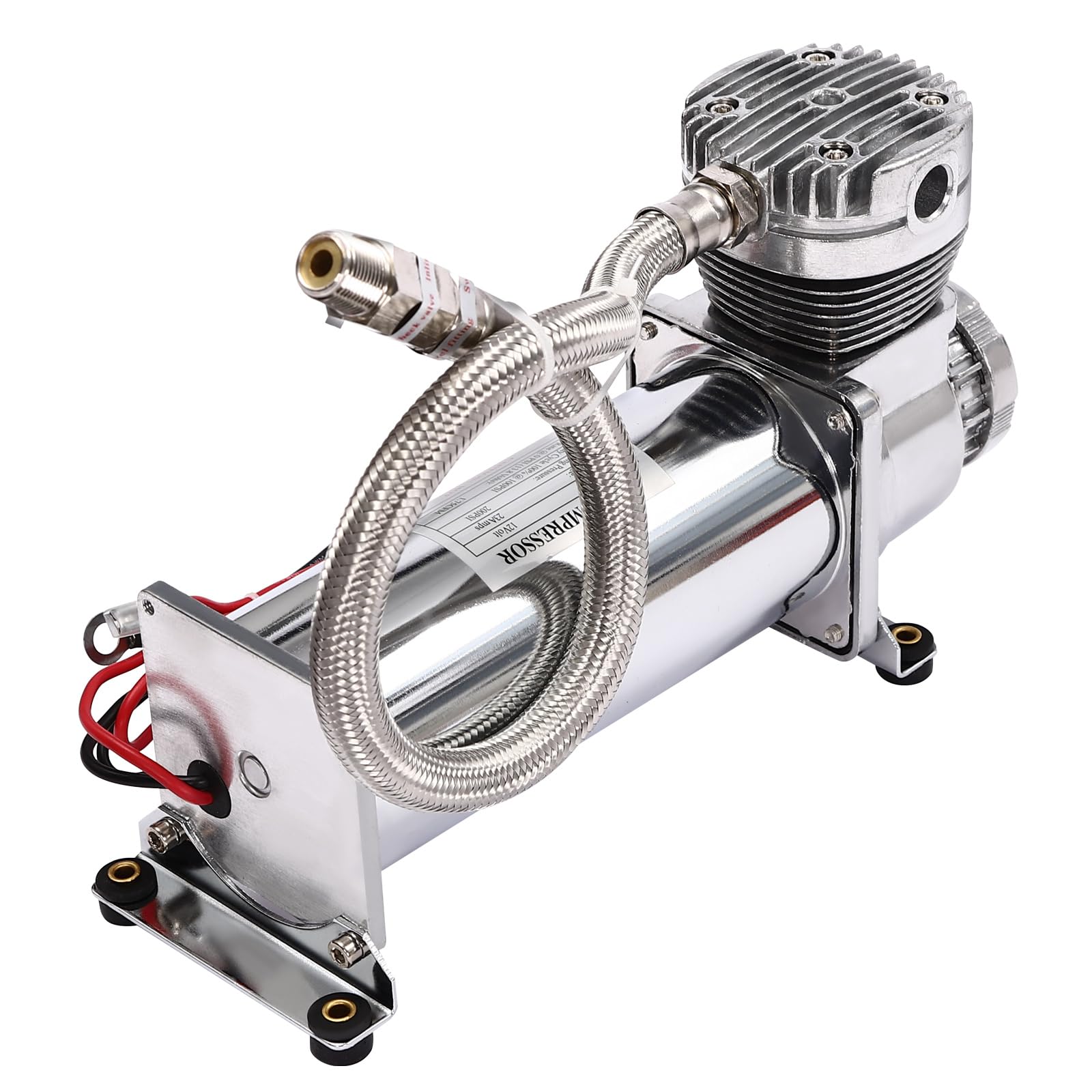 Compressore d'aria per auto, 12 V, massima pressione di esercizio 200 PSI, compressore d'aria ad alte prestazioni per clacson auto, pneumatici auto, sistemi di sospensione