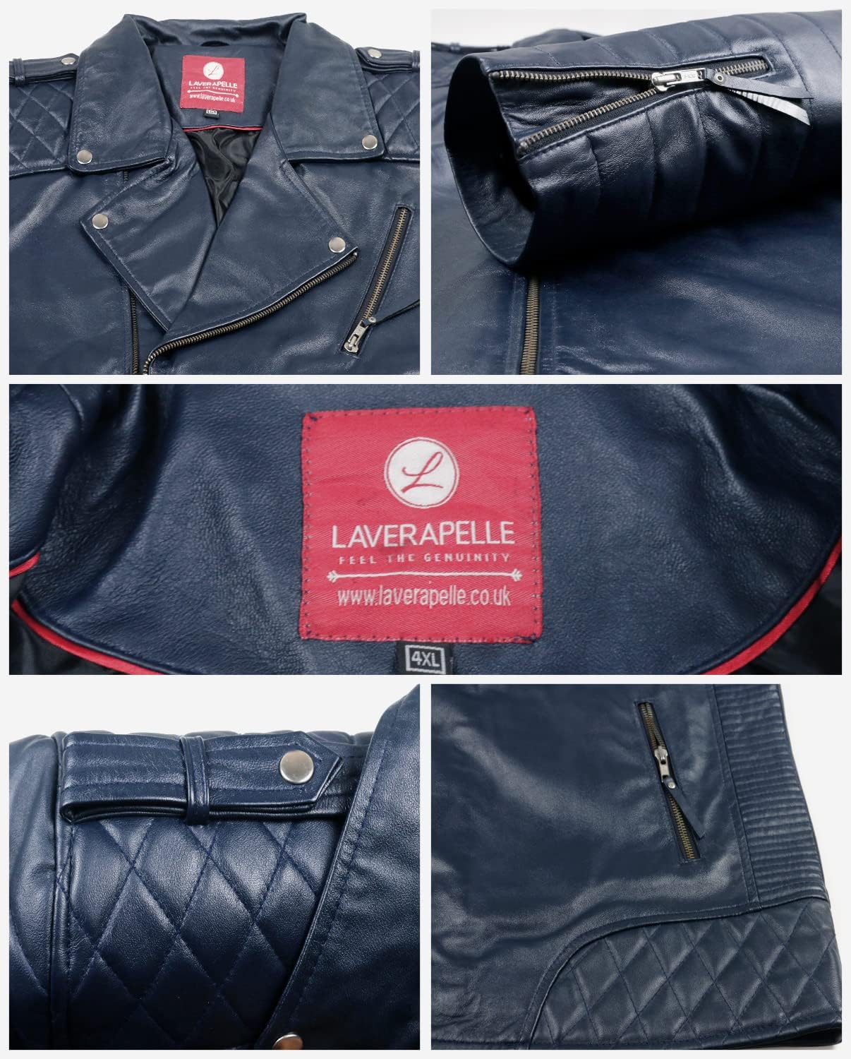 Laverapelle Men's Genuine Lambskin Leather Jacket (Black, Motorcycle Jacket) - 1501474 - Image 6