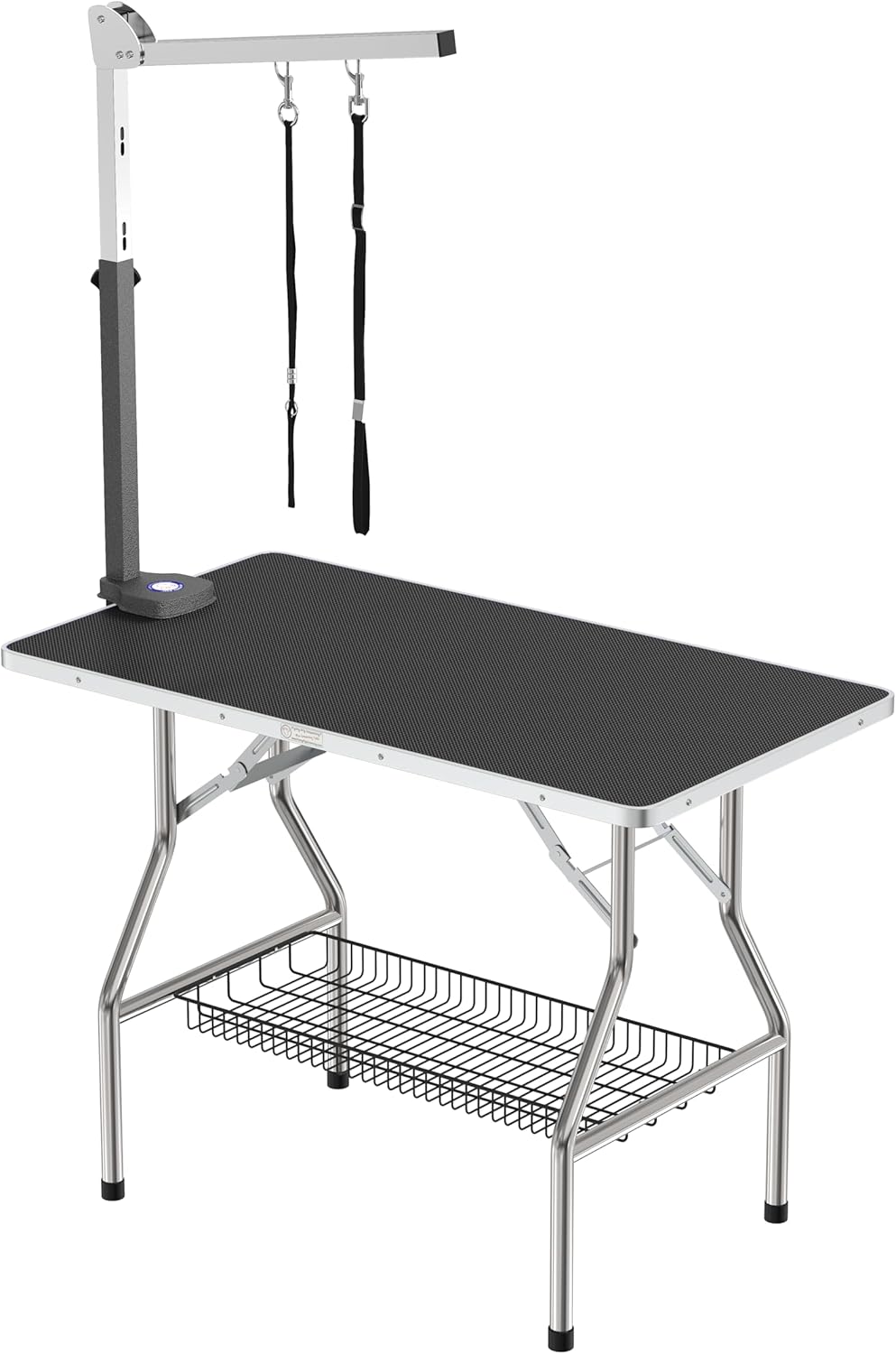 Flying Pig 38" Medium Size Heavy Duty Stainless Steel Frame Foldable Dog Pet Grooming Table (38x22, Black)