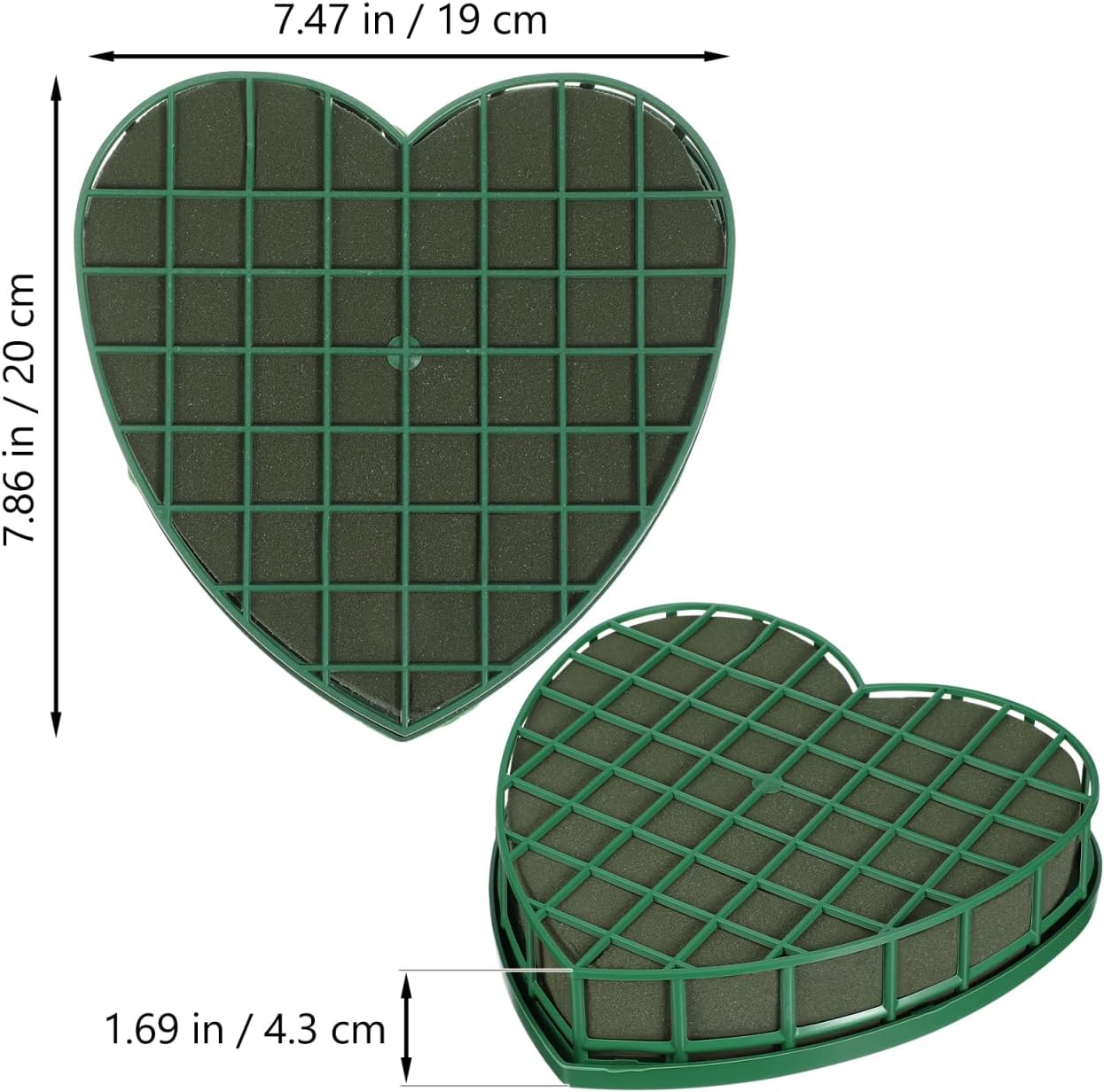 YARNOW Heart Shaped Floral Foam with Base and Suction Cup, 7. 9 X 7. 5 Inch, Car Floral Arrangement Foam for Wedding Party and Vehicle Decoration