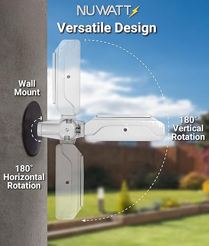 Miniatura 6 de NUWATT Reflector LED de 15W, 3CCT 3000K4000K5000K seleccionable, iluminación impermeable IP65, soporte de articulación ajustable de 12", 2100