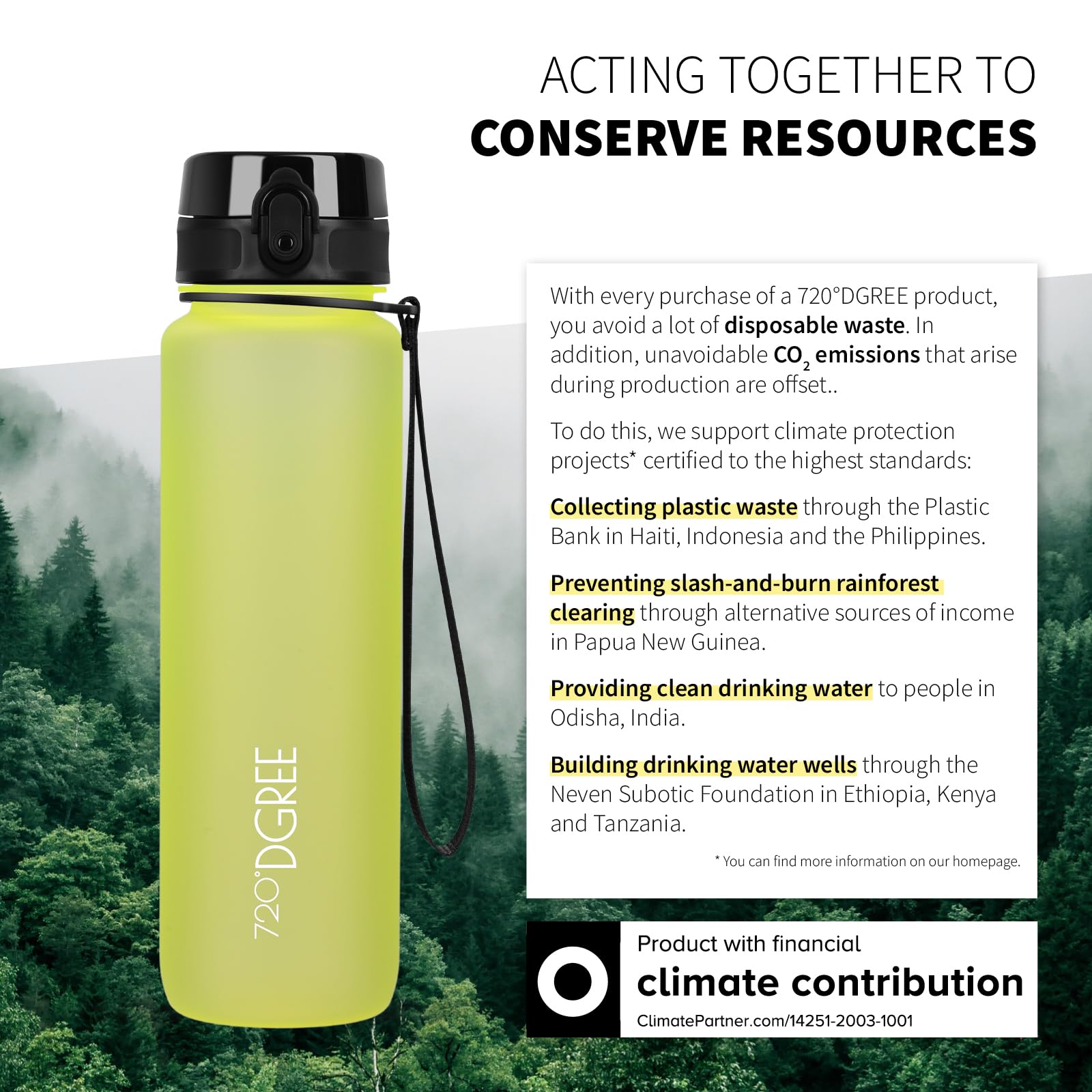 720°DGREE Botella uberBottle + colador – 350 ml, 500 ml, 650 ml, 1000 ml, 1,5 l, 2 l – Sin BPA – Botella de agua para deportes, escuela, niños, fitness, gimnasio, bicicleta, exterior – ligera — view 103