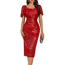 BeryLove Women Sequin Formal Cocktail Party Dresses Prom Bodycon Dress