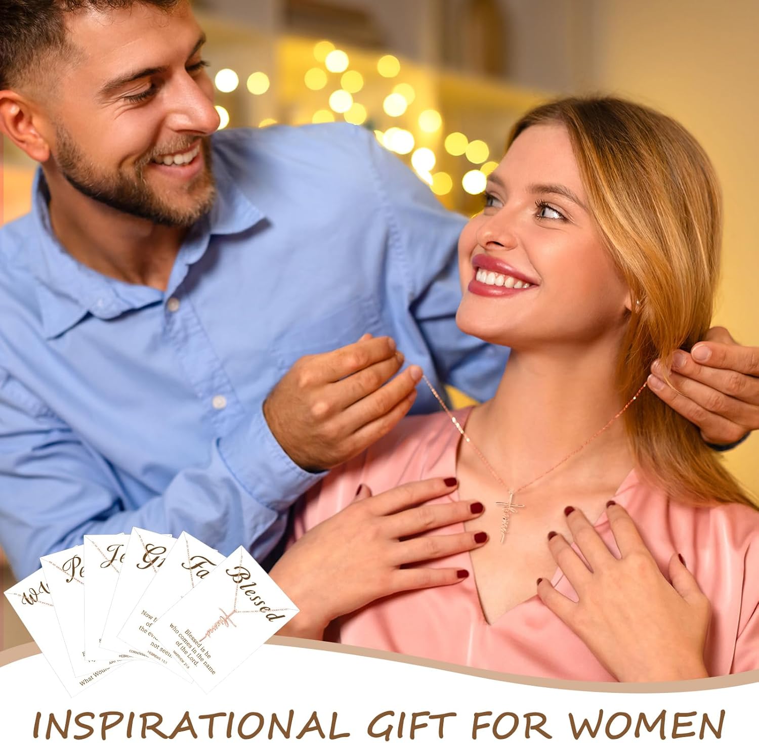 24 Sets Faith Cross Necklaces Gifts Easter Baptism Christian Necklace for Women with Verses Card Religious Communion Party Christian Gifts for Women Church Coworker - Image 5