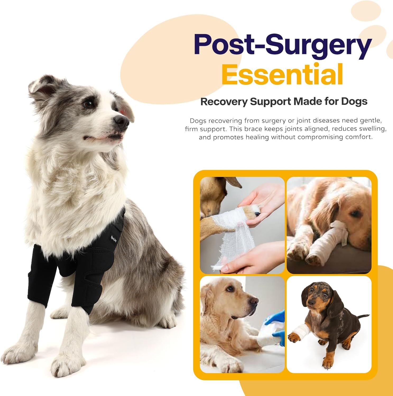 Dog Elbow Brace for Pet Elbow and Shoulder Support for Elbow Arthritis, Dysplasia, Elbow Calluses, Elbow Brace for Front Leg Dog Elbow Protector for Pets Elbow Dysplasia