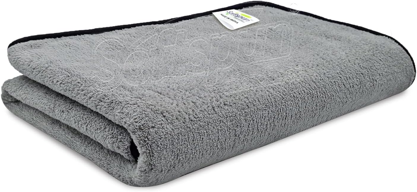 SOFTSPUN Microfiber Bath Towel 1 pc Light Grey! Ultra Absorbent Super Soft & Comfortable Quick Drying for Men & Women Daily Use Extra Large Size Unisex.