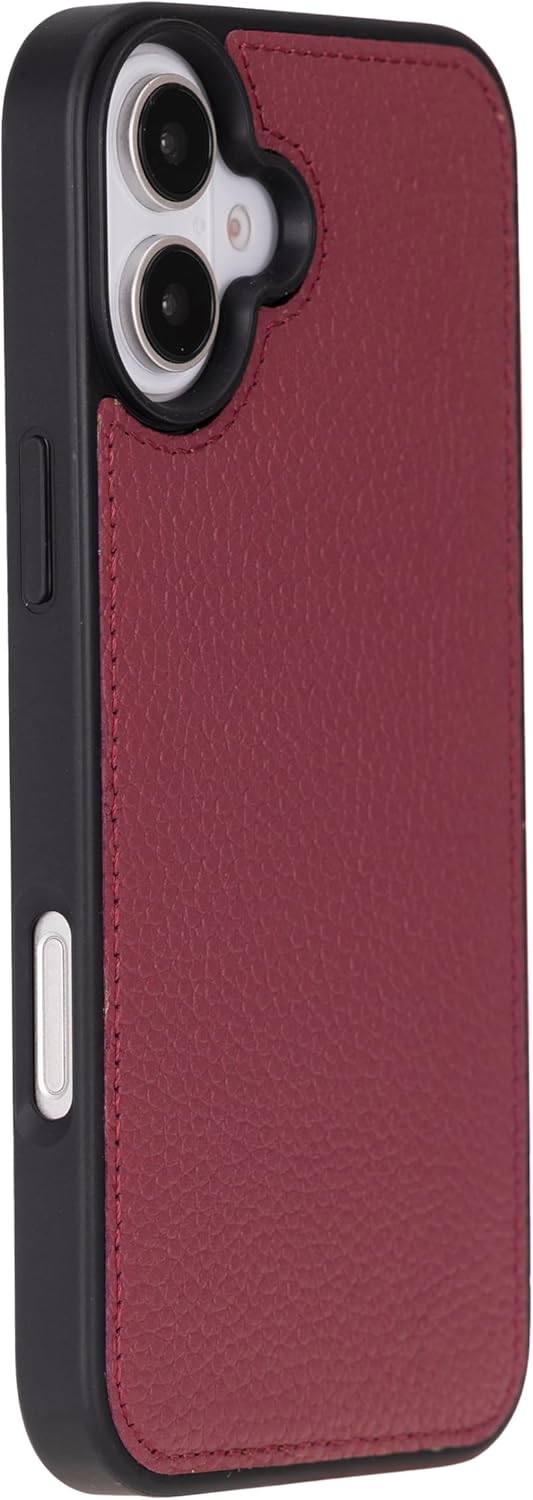 HARDISTON Genuine Leather Custom Wallet Case Compatible with iPhone 16 Plus - MagSafe Compatible - Detachable Magnetic Flip Cover with Card Holders - Horizontal Kickstand (Burgundy)