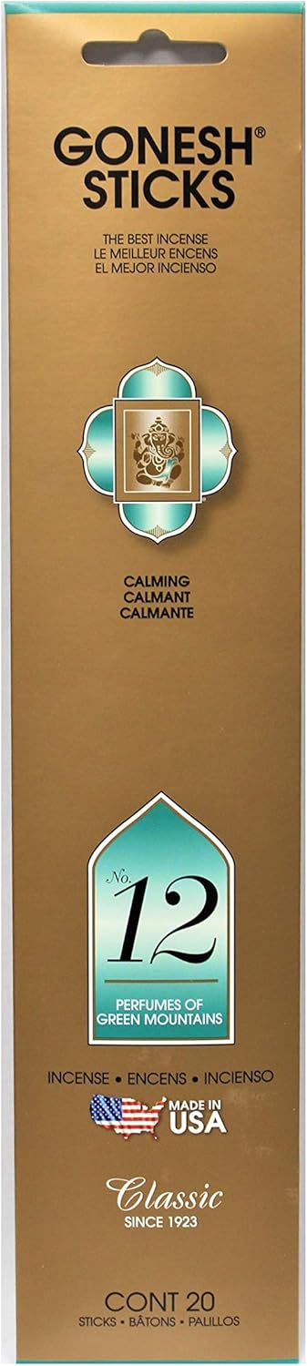 Indian Handicrafts Gonesh Classic Stick No. 12-Green Mountains (Set of 8) incenses, Multi