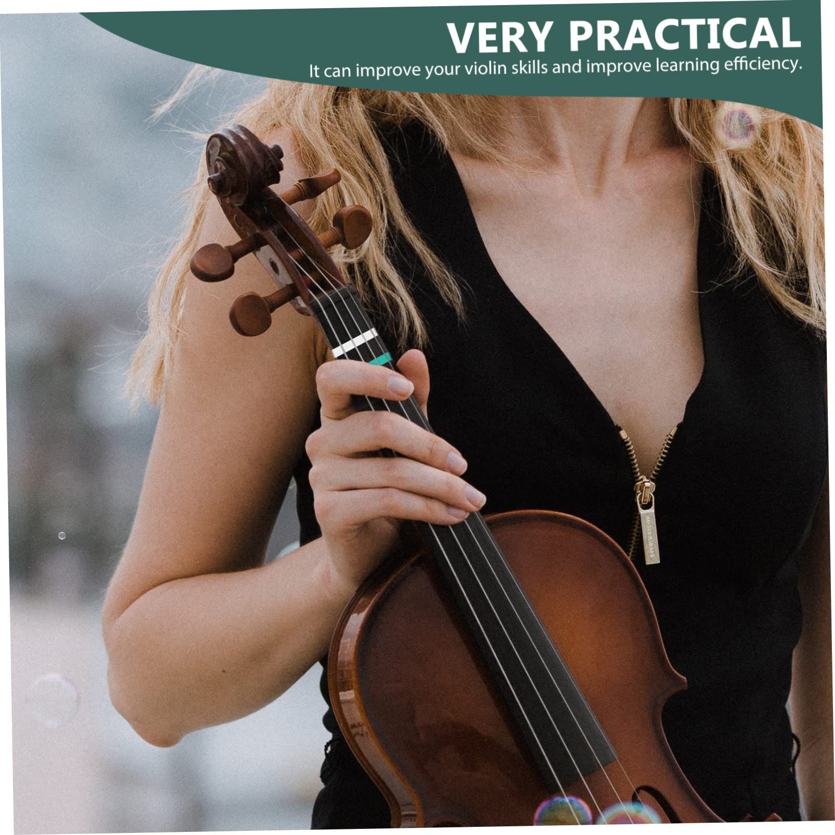 Abaodam 12rotoli Nastro Adesivo Per Violino e Violoncello Etichette Colorate Per Pratica Musicale Adesivo Removibile Per Principianti Verde Nero Bianco