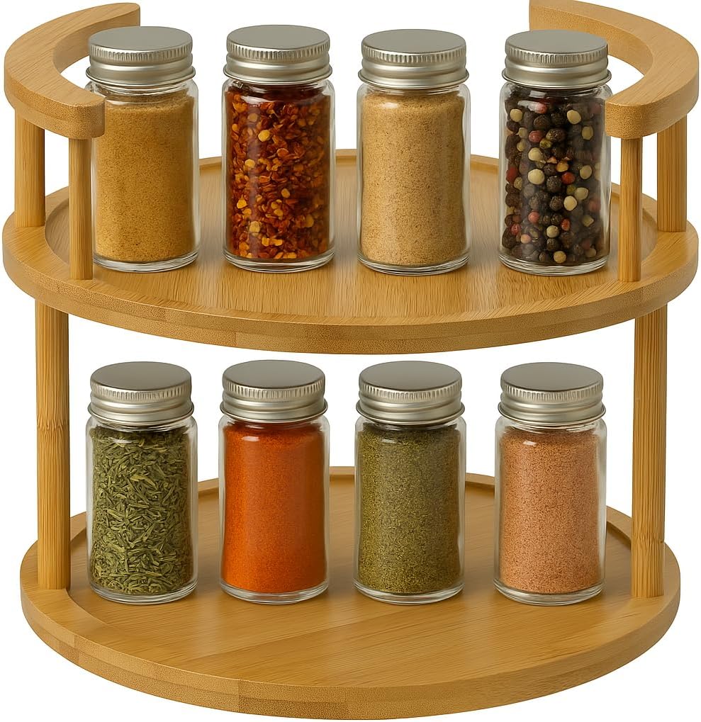2-Tier Wooden Spice Rack Organizer – 360° Rotating Lazy Susan2-Tier Rotating Wooden Spice Rack – Space-Saving Lazy Susan Organizer 2-Tier Wooden Spice Rack Organizer – 360° Rotating Lazy Susan2-Tier Rotating Wooden Spice Rack – Space-Saving Lazy Susan Organizer