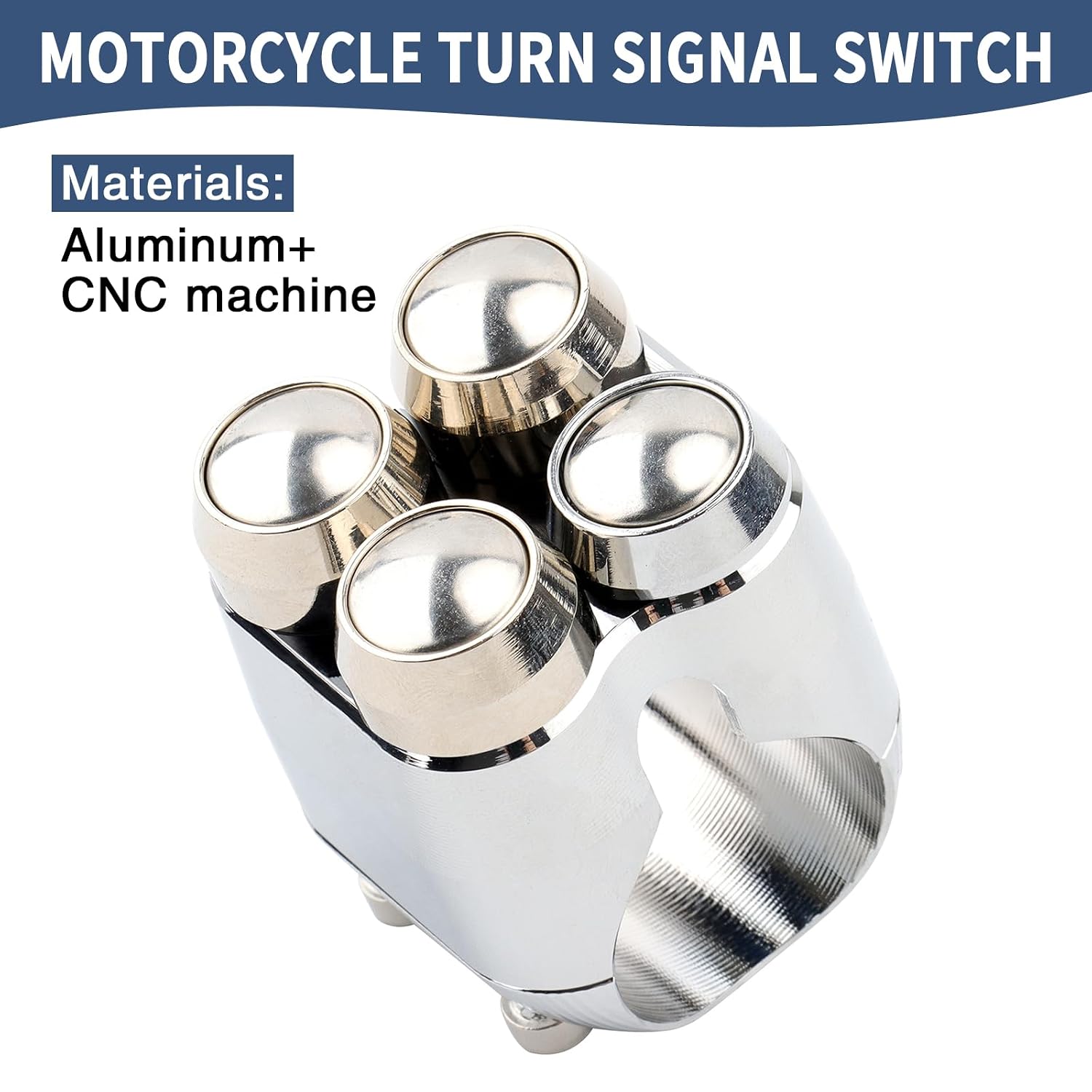 4 Buttons Motorcycle Turn Signal Switch 1" 25mm Handlebar Switch Control Headlight Starter Power Switches for Cafe Racer Chopper Bobber
