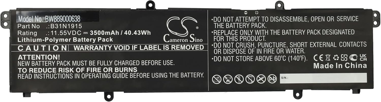 Asus B31N1632 / 0B200-02540000 Accu  11.52 V, 3600 MAh 123accu Huismerk I40041