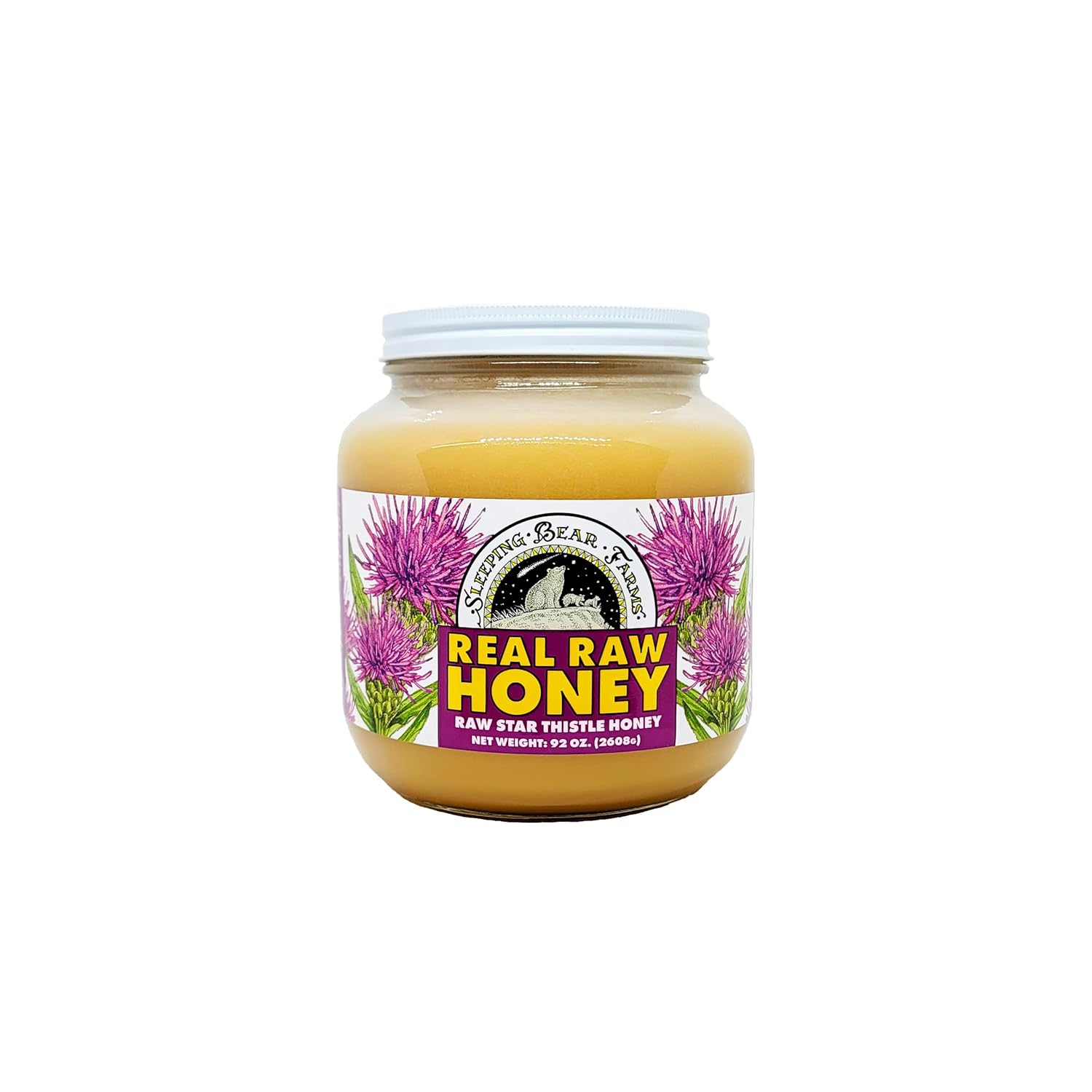 Half Gallon (92oz) REAL Raw Star Thistle Honey in a Glass Jar