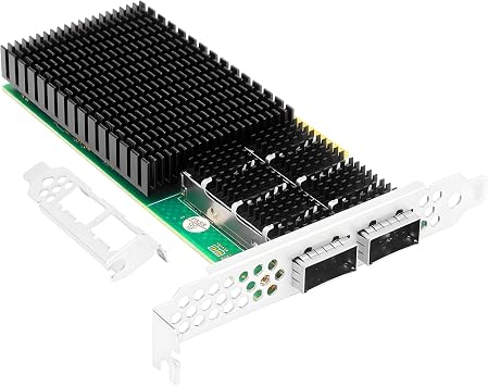 Vogzone 100GbE NIC Card for Mellanox MCX516A-CCAT, PCIe 3.0 x16 100Gb Ethernet NIC with Mellanox ConnectX-5 En Chipset, Dual QSFP28 Network Card Support RDMA