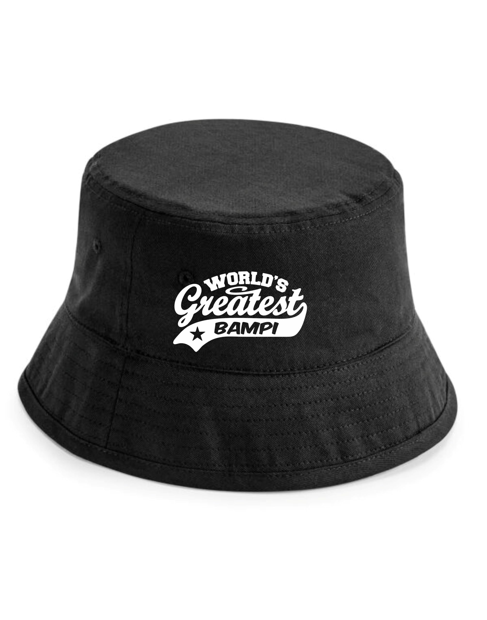 Print4U Bucket Hat Greatest Bampi Birthday Father's Day Present Gift for Him Black LXL