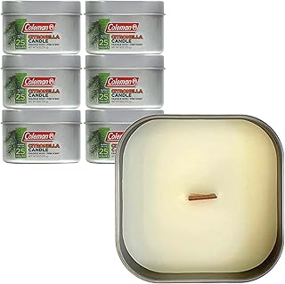 Coleman Scented Outdoor Citronella Candle with Wooden Crackle Wick, Pine...